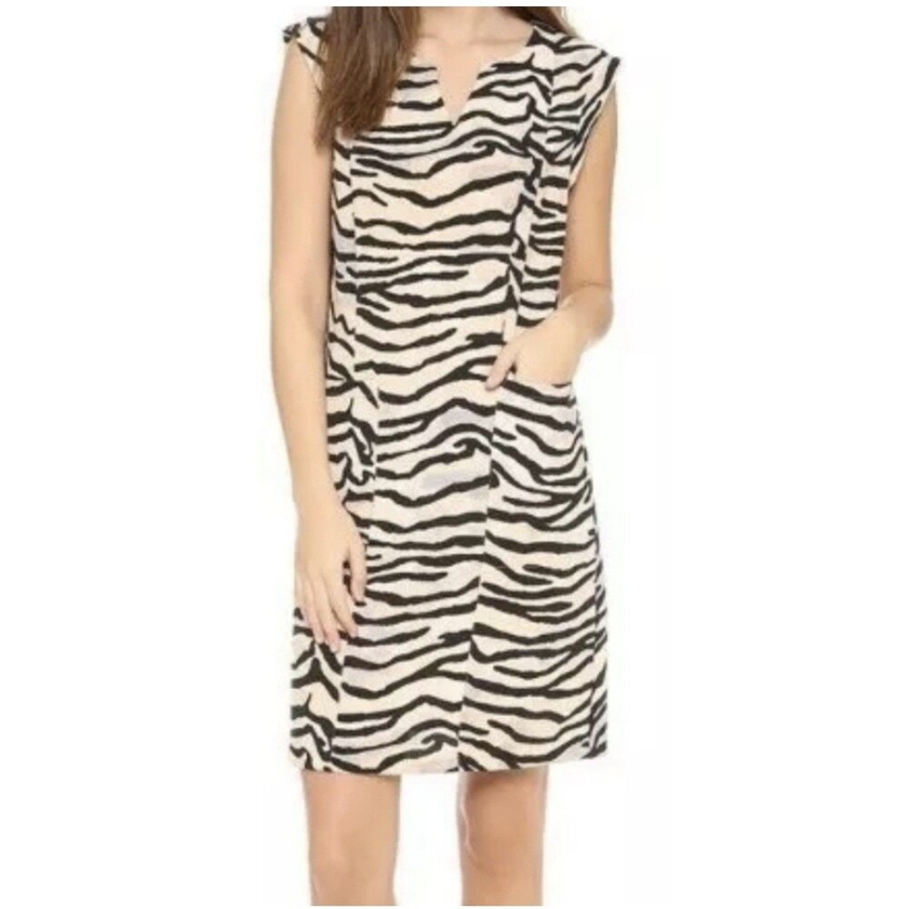 Rebecca Taylor Designer Dress Animal Print Retro Mini Glam Sheath Dress size 8